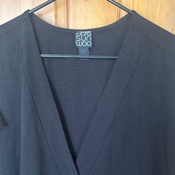 CLARA SUNWOO Classic Black V-Neck evening gown - Picture 2 of 10